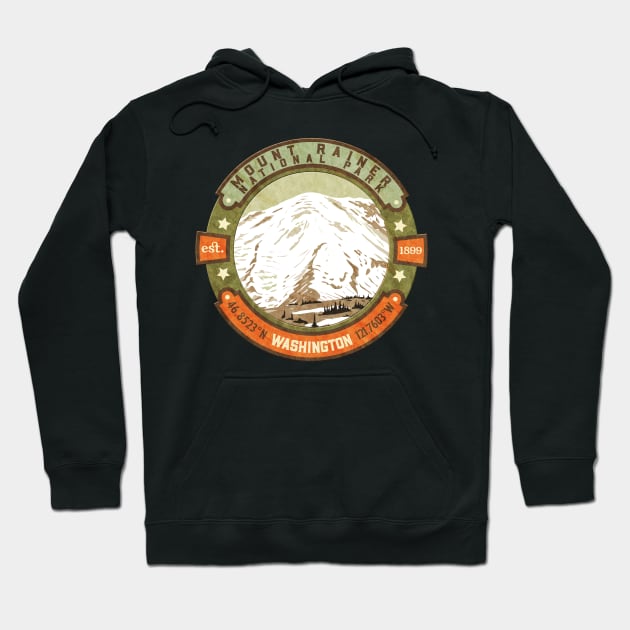 Mount Rainier National Park Washington Hoodie by JordanHolmes